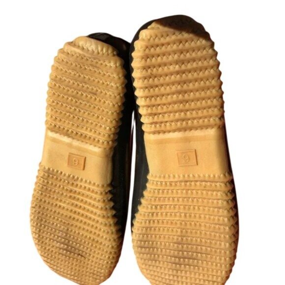 Chooka Womens Waterproof Duck Shoes Sz 6 Black & Tan Rubber Upper Slip-On - Picture 3 of 4